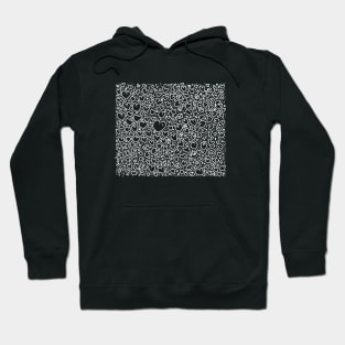 Black Doodle Hearts Hoodie